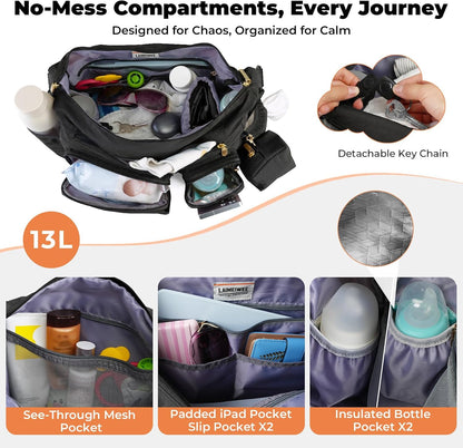 Crossbody Diaper Bag, 2-in-1 Stroller Caddy