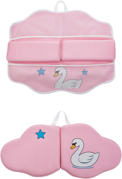 Bath Kneeler and Elbow Rest Pad Set, Bathtub Kneeling Pad with Elbow Support and Storage Pockets, Baby Bath Support Non-Slip, Machine Washable, Quick Drying for Comfortable Baby Bathing (Grey)