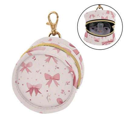 Pink Bows Baby Pacifier Holder Case, Dustproof Portable Storage Box for Diaper Bag Purse, Pacifier Storage Container for Boys & Girls