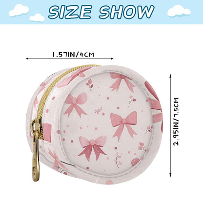 Pink Bows Baby Pacifier Holder Case, Dustproof Portable Storage Box for Diaper Bag Purse, Pacifier Storage Container for Boys & Girls