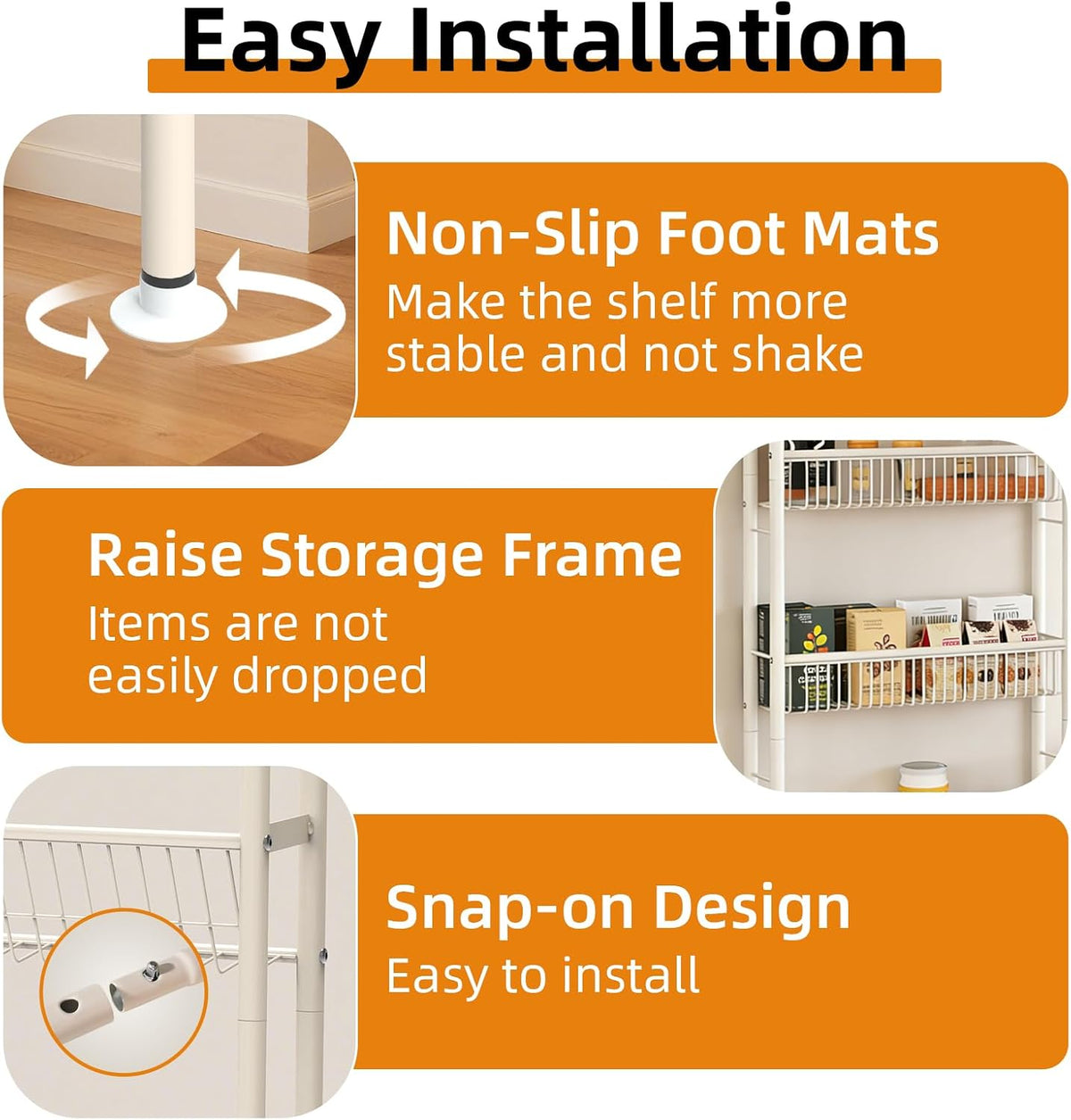 Behind The Door Storage 5 Tiers Behind Door Shelf, Space-Saving Bathroom Door Shelf, Metal Shelf for Kitchen Bathroom Living Room, Off-White