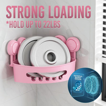 Corner Shower Caddy Suction Cups, Wall Shower Shelves, Pink