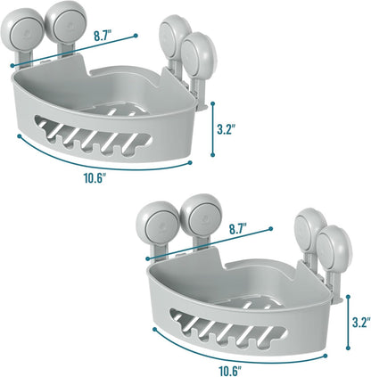 Corner Shower Caddy Suction Cups, Wall Shower Shelves, Pink