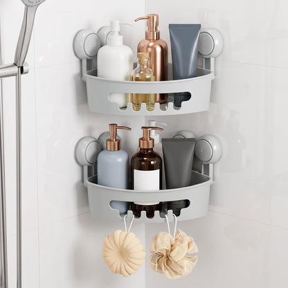 Corner Shower Caddy Suction Cups, Wall Shower Shelves, Pink