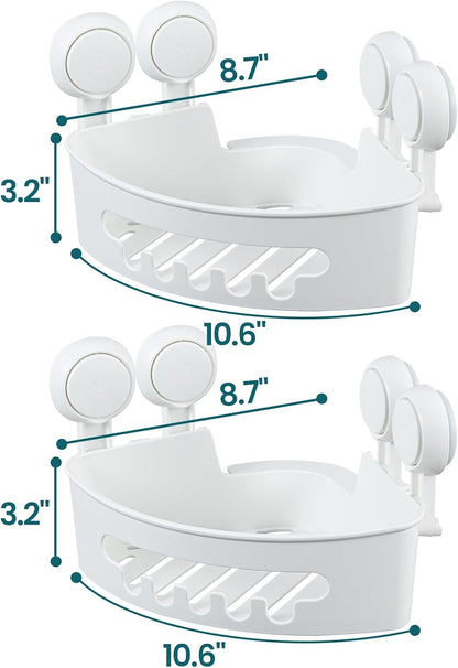 Corner Shower Caddy Suction Cups, Wall Shower Shelves, Pink