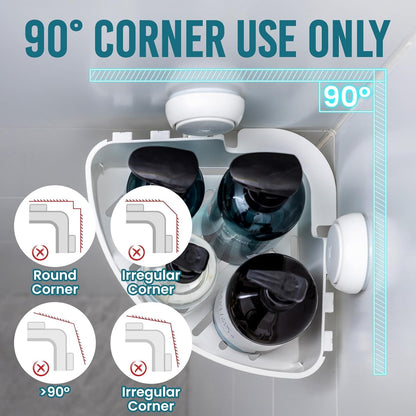 Corner Shower Caddy Suction Cups, Wall Shower Shelves, Pink