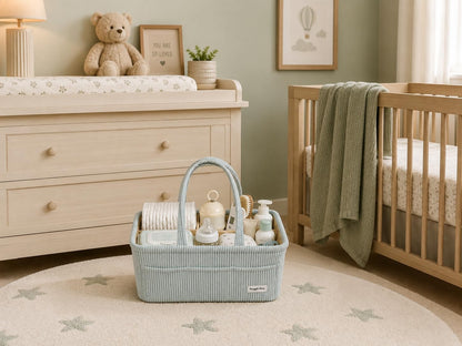 Diaper Caddy Organizer with Changing Pad Set