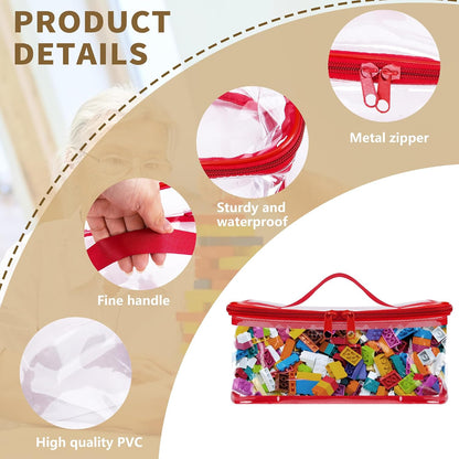 3 Pcs Clear Toy Storage Bag, Waterproof PVC Toy Organized Bag with Zipper