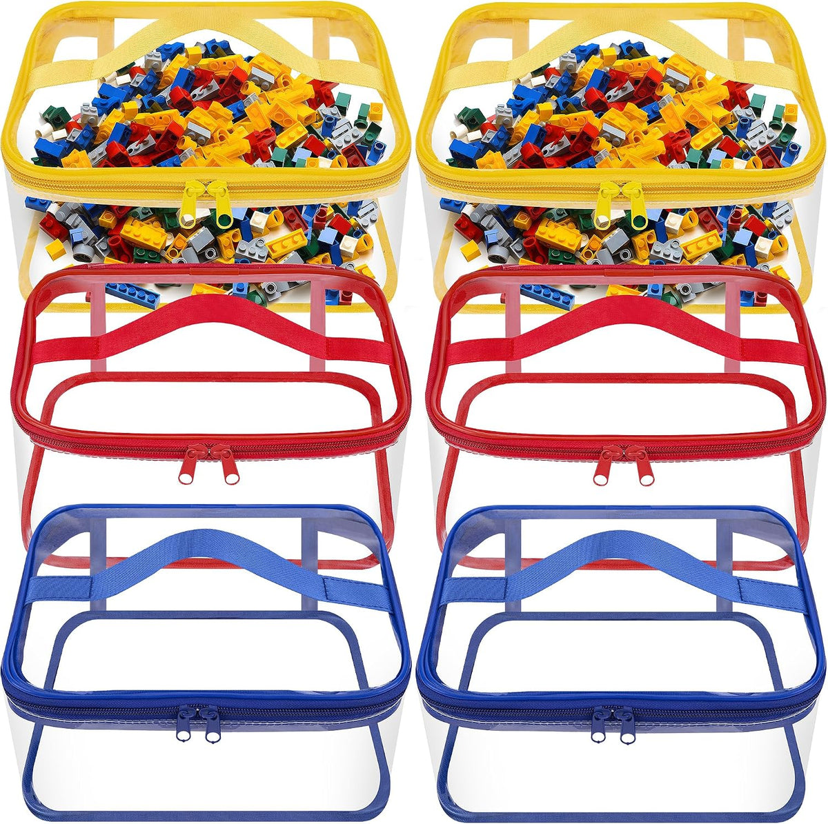 3 Pcs Clear Toy Storage Bag, Waterproof PVC Toy Organized Bag with Zipper