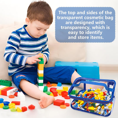 3 Pcs Clear Toy Storage Bag, Waterproof PVC Toy Organized Bag with Zipper