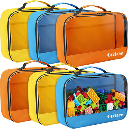 3 Pcs Clear Toy Storage Bag, Waterproof PVC Toy Organized Bag with Zipper