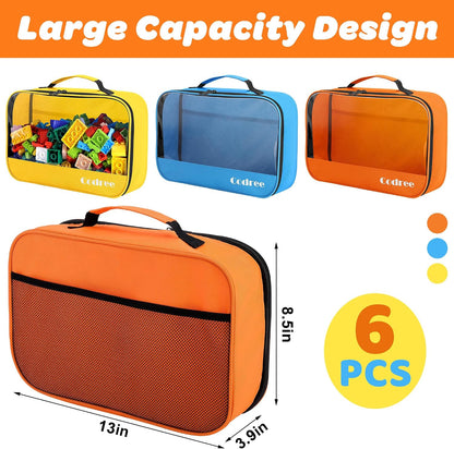 3 Pcs Clear Toy Storage Bag, Waterproof PVC Toy Organized Bag with Zipper