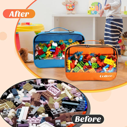 3 Pcs Clear Toy Storage Bag, Waterproof PVC Toy Organized Bag with Zipper