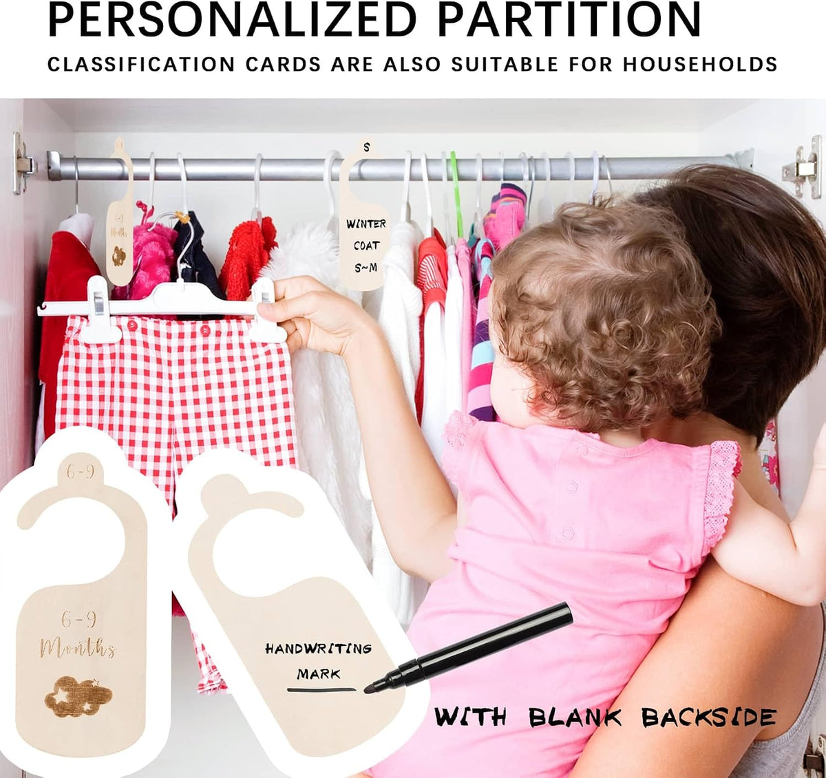 Baby Closet Dividers, 7-Piece Double-Sided Set, Newborn to 24 Months