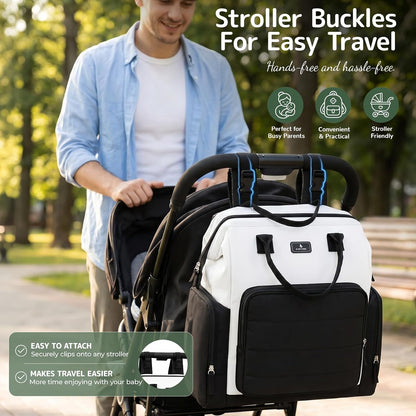 Diaper Bag Backpack with Bottle Warmer Bag for Mom Dad