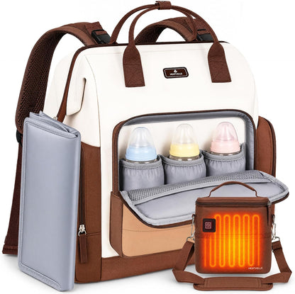 Diaper Bag Backpack with Bottle Warmer Bag for Mom Dad