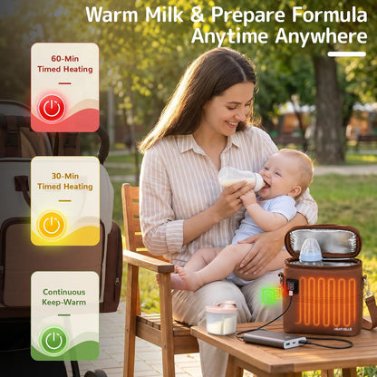Diaper Bag Backpack with Bottle Warmer Bag for Mom Dad