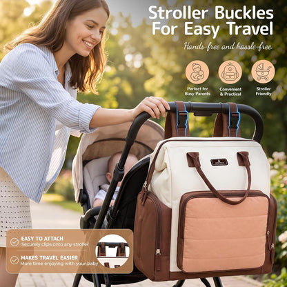 Diaper Bag Backpack with Bottle Warmer Bag for Mom Dad
