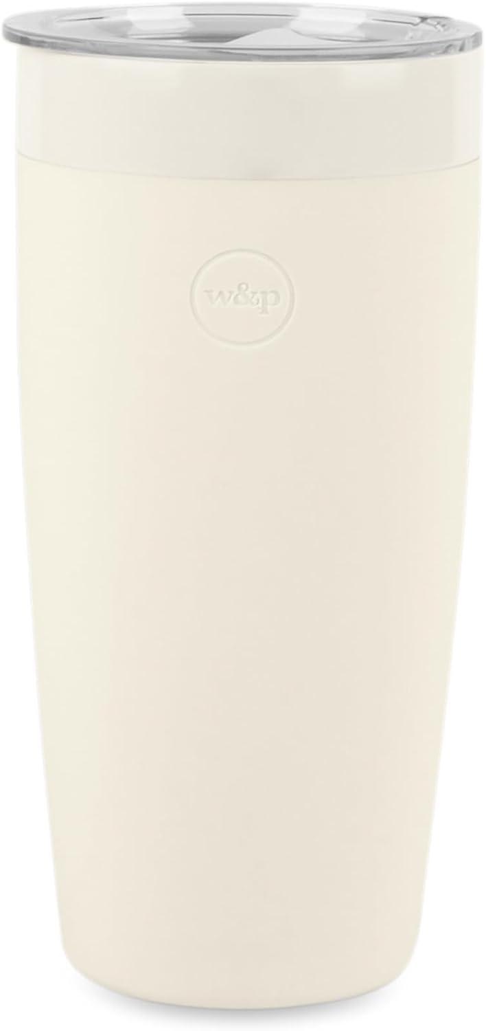 W&P Porter Insulated Tumbler 20 oz | No Metallic Aftertaste Ceramic Coated for Water, Coffee, & Tea | Wide Mouth Vacuum Insulated | Dishwasher Safe, Cream Terrazzo