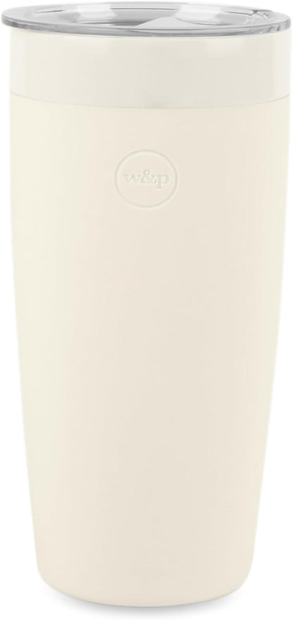 W&P Porter Insulated Tumbler 20 oz | No Metallic Aftertaste Ceramic Coated for Water, Coffee, & Tea | Wide Mouth Vacuum Insulated | Dishwasher Safe, Cream Terrazzo