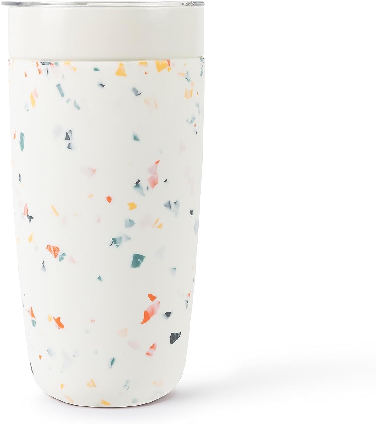 W&P Porter Insulated Tumbler 20 oz | No Metallic Aftertaste Ceramic Coated for Water, Coffee, & Tea | Wide Mouth Vacuum Insulated | Dishwasher Safe, Cream Terrazzo