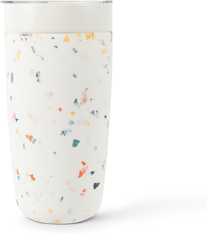 W&P Porter Insulated Tumbler 20 oz | No Metallic Aftertaste Ceramic Coated for Water, Coffee, & Tea | Wide Mouth Vacuum Insulated | Dishwasher Safe, Cream Terrazzo