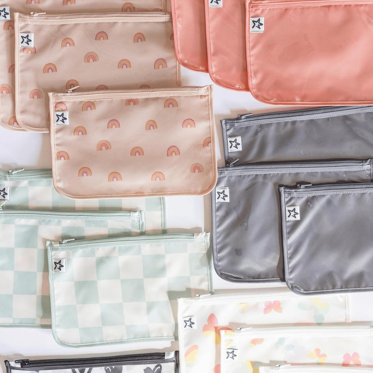 Diaper Bag Organizing Pouches|3 Pack Mess-Proof Clear Front Travel Organizer Bags&TSA Approved Toiletry Bag Set for Baby and Mom Essentials