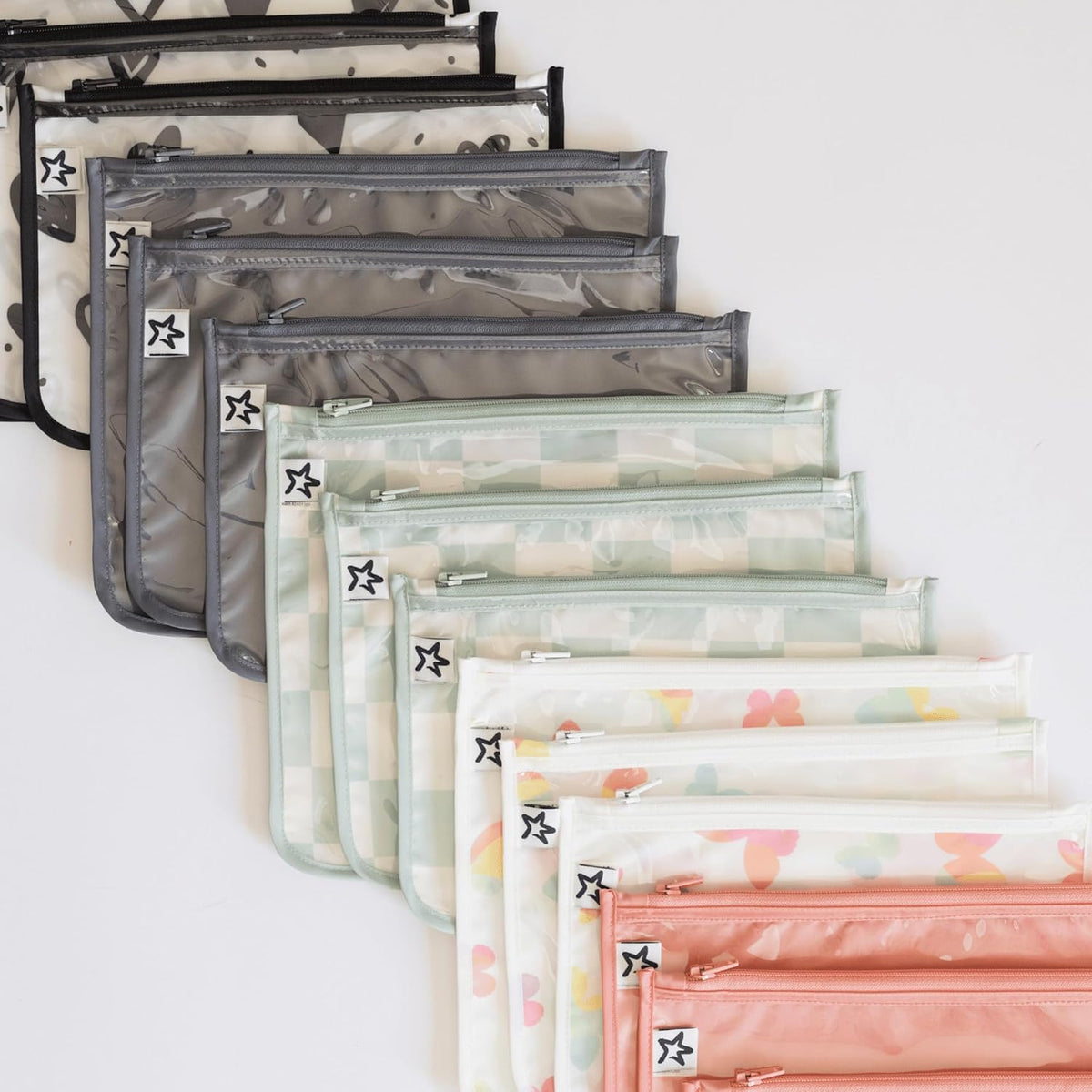 Diaper Bag Organizing Pouches|3 Pack Mess-Proof Clear Front Travel Organizer Bags&TSA Approved Toiletry Bag Set for Baby and Mom Essentials