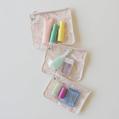 Diaper Bag Organizing Pouches|3 Pack Mess-Proof Clear Front Travel Organizer Bags&TSA Approved Toiletry Bag Set for Baby and Mom Essentials