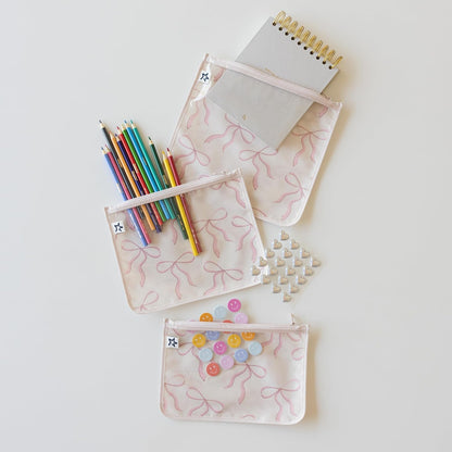 Diaper Bag Organizing Pouches|3 Pack Mess-Proof Clear Front Travel Organizer Bags&TSA Approved Toiletry Bag Set for Baby and Mom Essentials