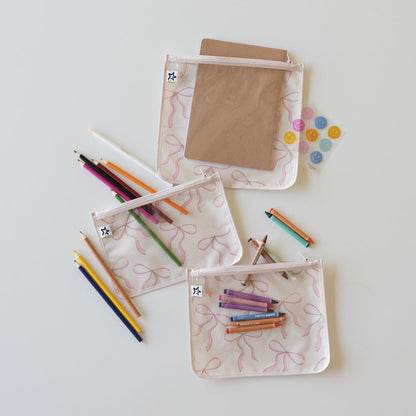 Diaper Bag Organizing Pouches|3 Pack Mess-Proof Clear Front Travel Organizer Bags&TSA Approved Toiletry Bag Set for Baby and Mom Essentials