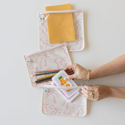 Diaper Bag Organizing Pouches|3 Pack Mess-Proof Clear Front Travel Organizer Bags&TSA Approved Toiletry Bag Set for Baby and Mom Essentials