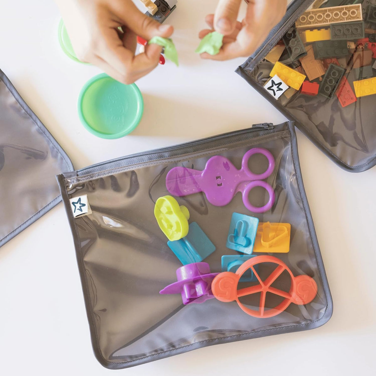 Diaper Bag Organizing Pouches|3 Pack Mess-Proof Clear Front Travel Organizer Bags&TSA Approved Toiletry Bag Set for Baby and Mom Essentials