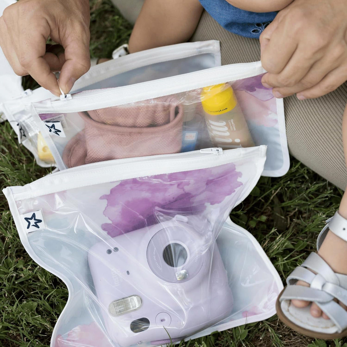 Diaper Bag Organizing Pouches|3 Pack Mess-Proof Clear Front Travel Organizer Bags&TSA Approved Toiletry Bag Set for Baby and Mom Essentials
