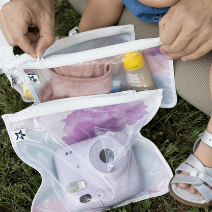 Diaper Bag Organizing Pouches|3 Pack Mess-Proof Clear Front Travel Organizer Bags&TSA Approved Toiletry Bag Set for Baby and Mom Essentials