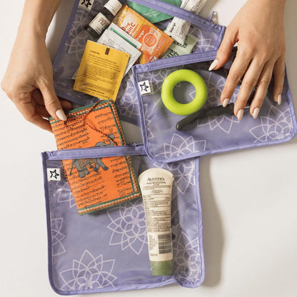 Diaper Bag Organizing Pouches|3 Pack Mess-Proof Clear Front Travel Organizer Bags&TSA Approved Toiletry Bag Set for Baby and Mom Essentials