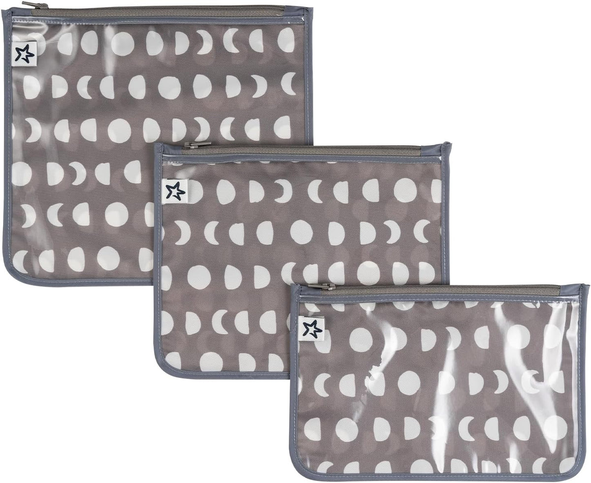 Diaper Bag Organizing Pouches|3 Pack Mess-Proof Clear Front Travel Organizer Bags&TSA Approved Toiletry Bag Set for Baby and Mom Essentials