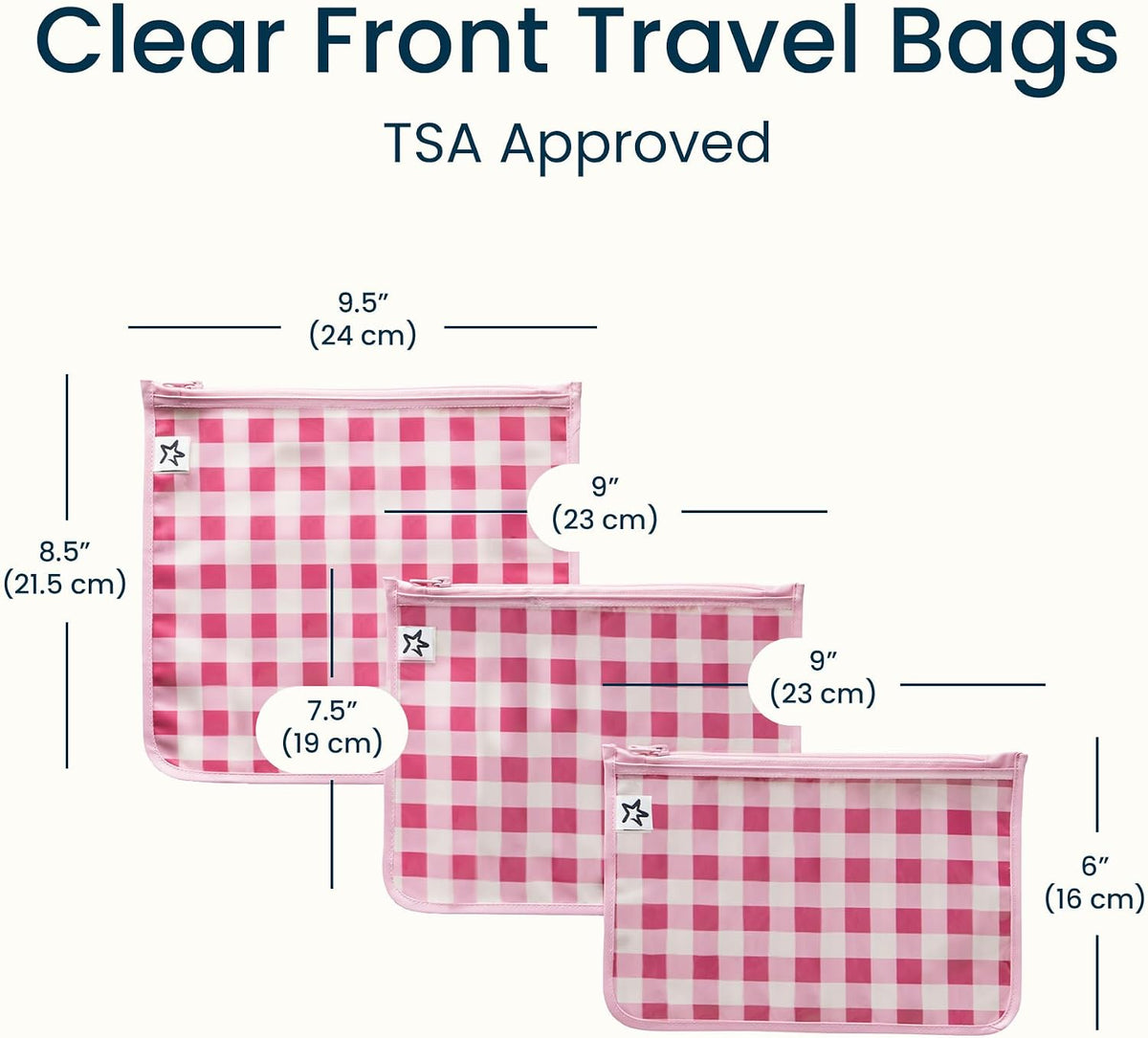 Diaper Bag Organizing Pouches|3 Pack Mess-Proof Clear Front Travel Organizer Bags&TSA Approved Toiletry Bag Set for Baby and Mom Essentials