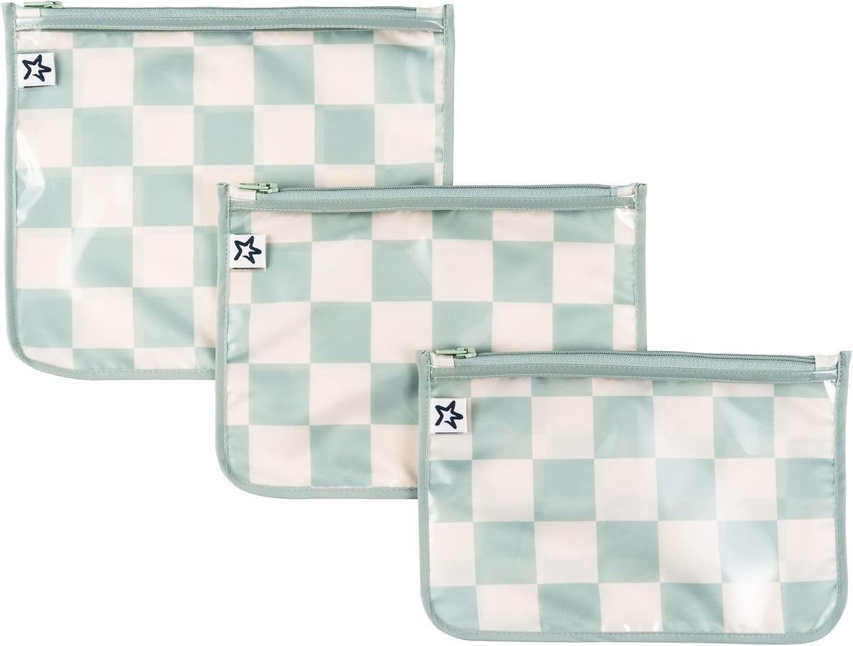 Diaper Bag Organizing Pouches|3 Pack Mess-Proof Clear Front Travel Organizer Bags&TSA Approved Toiletry Bag Set for Baby and Mom Essentials