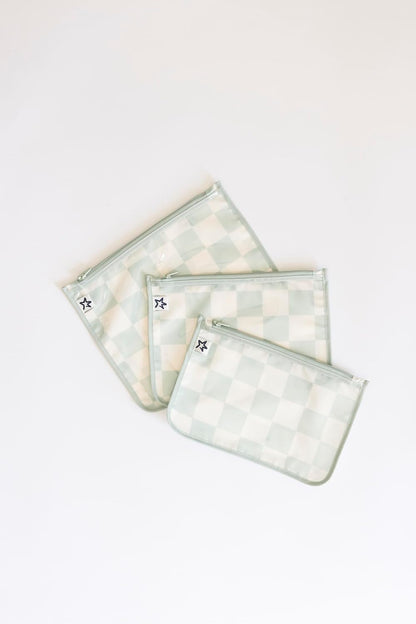Diaper Bag Organizing Pouches|3 Pack Mess-Proof Clear Front Travel Organizer Bags&TSA Approved Toiletry Bag Set for Baby and Mom Essentials