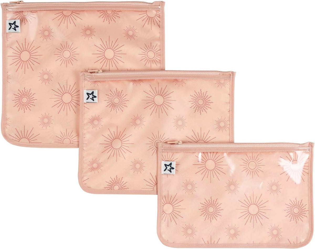 Diaper Bag Organizing Pouches|3 Pack Mess-Proof Clear Front Travel Organizer Bags&TSA Approved Toiletry Bag Set for Baby and Mom Essentials