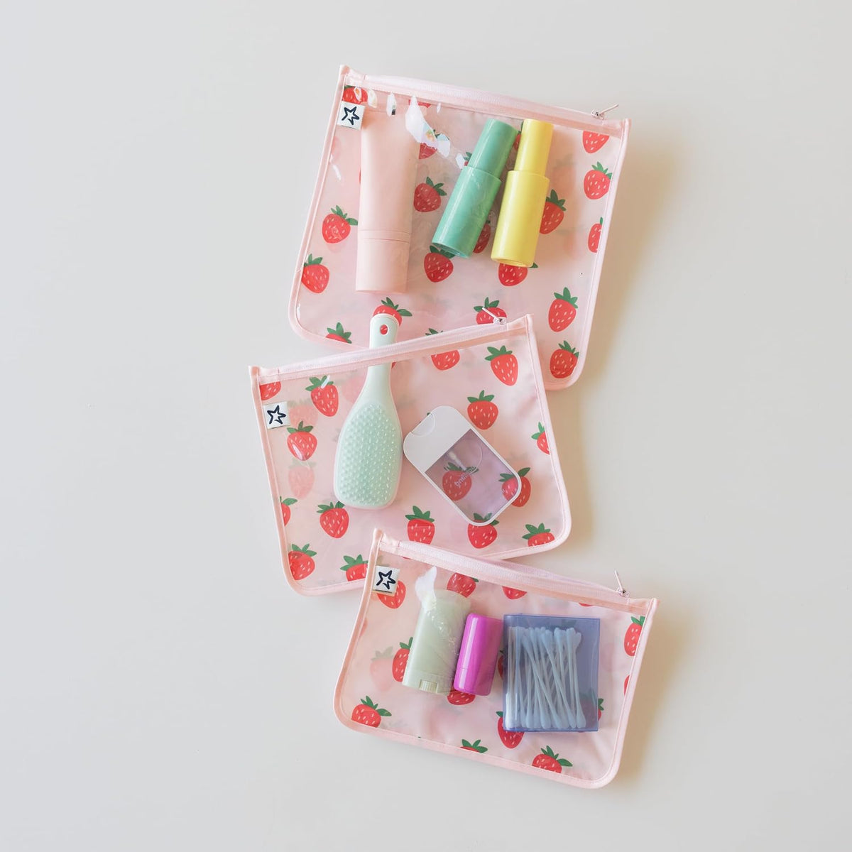 Diaper Bag Organizing Pouches|3 Pack Mess-Proof Clear Front Travel Organizer Bags&TSA Approved Toiletry Bag Set for Baby and Mom Essentials