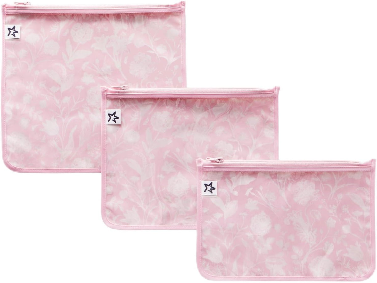 Diaper Bag Organizing Pouches|3 Pack Mess-Proof Clear Front Travel Organizer Bags&TSA Approved Toiletry Bag Set for Baby and Mom Essentials