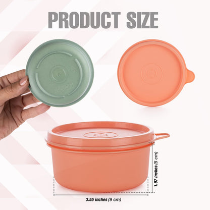 Set of 12 Small Round 9 oz Deli Containers with Lids, Airtight Leakproof Reusable Food Storage, Plastic To Go Bento Box, Mini Lunch Box, Snack Storage Bowl, for Kitchen, Picnic (12)