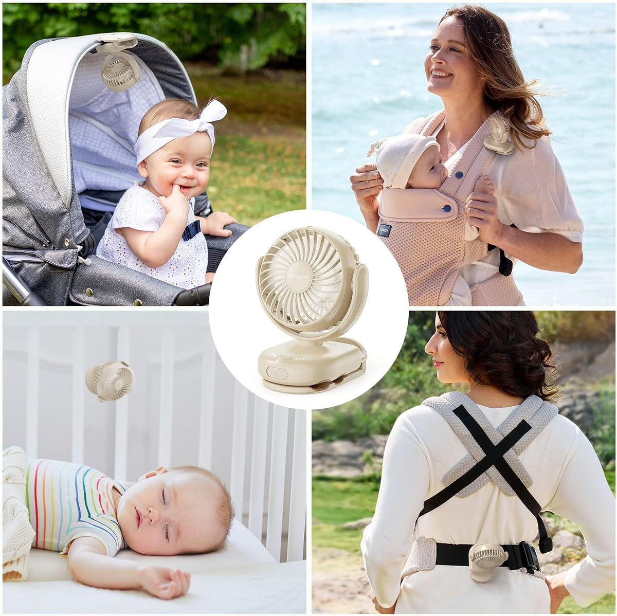 Portable Stroller Fan with Clip, 4-Speed Mini Cooling Fan, 0.26 Lb