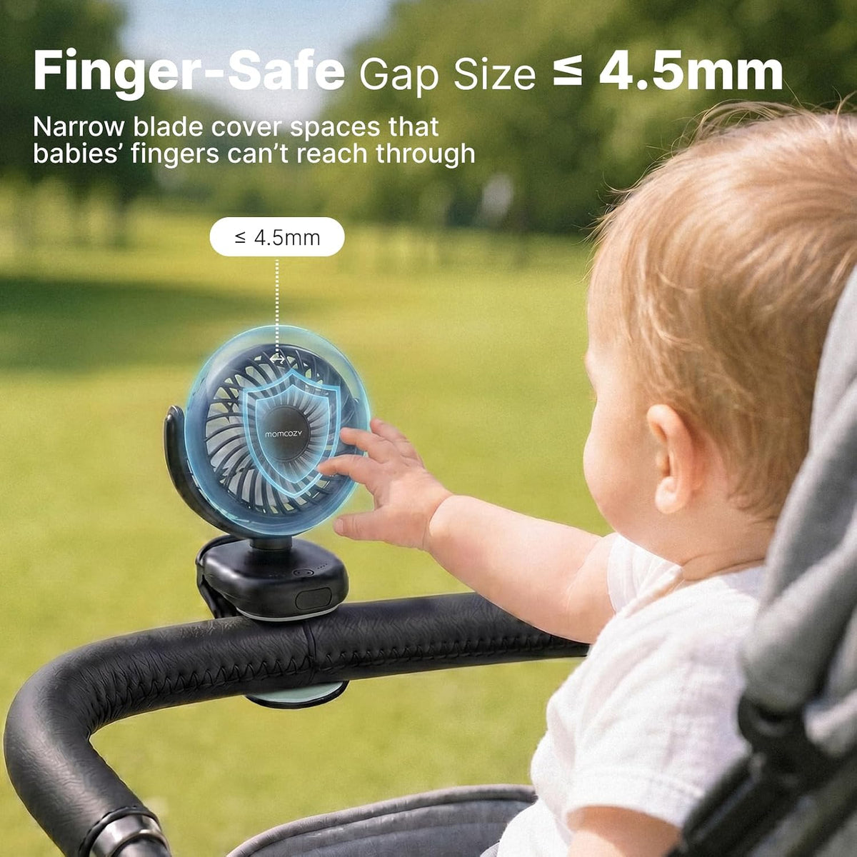Portable Stroller Fan with Clip, 4-Speed Mini Cooling Fan, 0.26 Lb