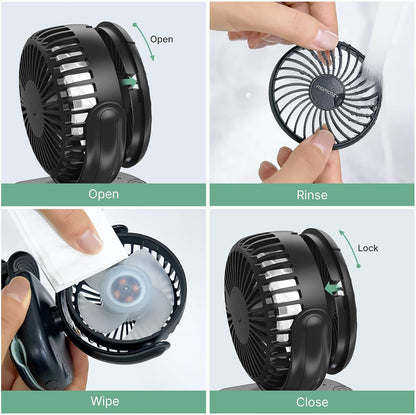 Portable Stroller Fan with Clip, 4-Speed Mini Cooling Fan, 0.26 Lb