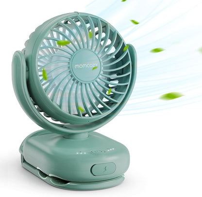 Portable Stroller Fan with Clip, 4-Speed Mini Cooling Fan, 0.26 Lb