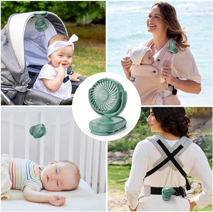 Portable Stroller Fan with Clip, 4-Speed Mini Cooling Fan, 0.26 Lb