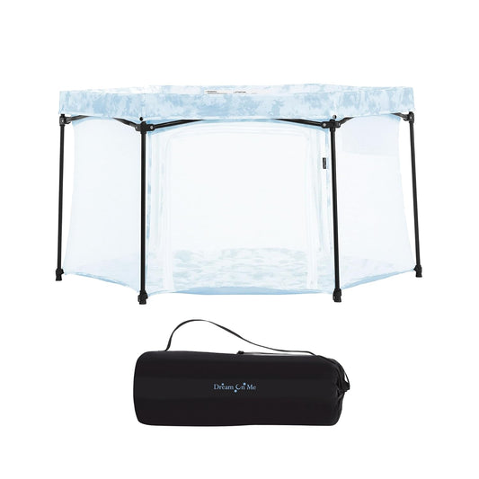 Onyx Baby Playpen, Padded Floor Play Yard, Sky Blue